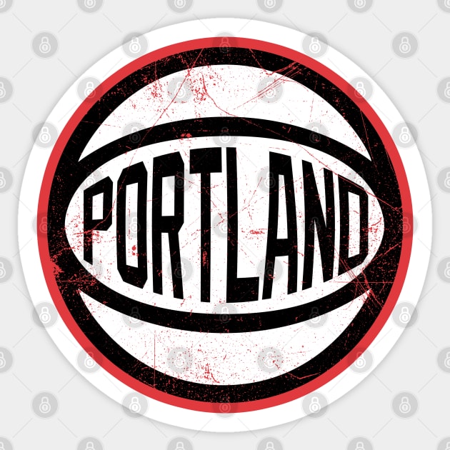 Portland Retro Ball - Red Sticker by KFig21